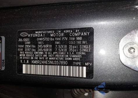 2022 Hyundai Palisade Sel z USA, uszkodzony, nr VIN KM8R24HE5NU357890